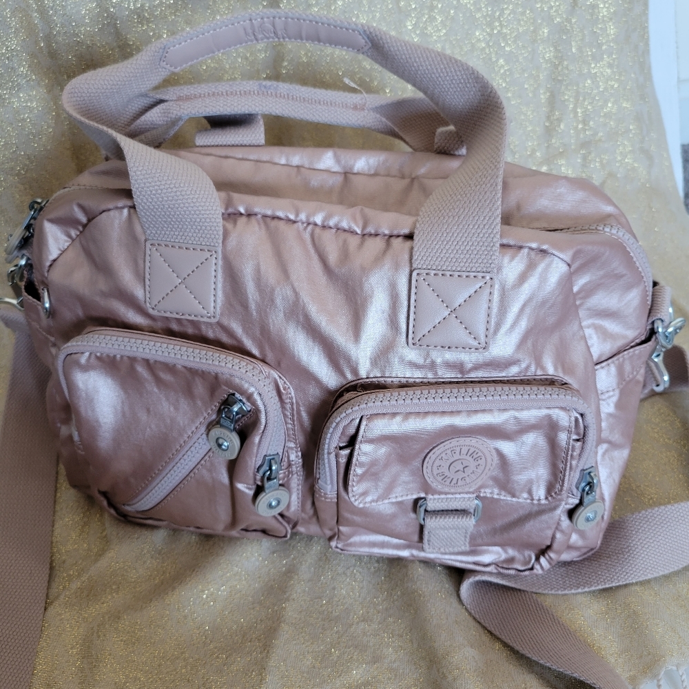 💯% Authentic Kipling crossbody bag handbag boxybag largesize  light pink color